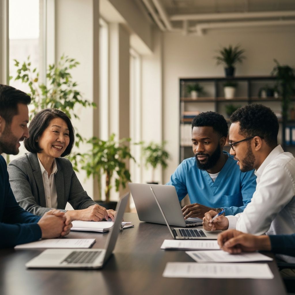 Nonprofit team collaborating on organizational strategy