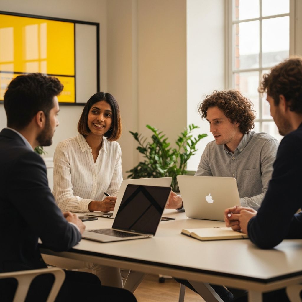 Professional team collaborating on business strategy